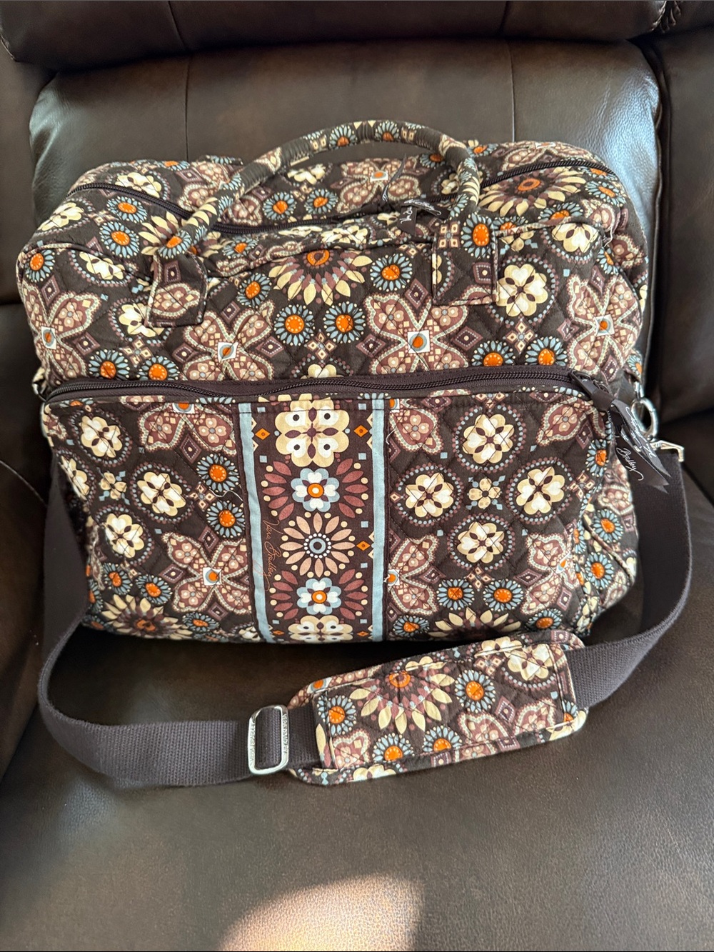 Vera Bradley Quilted Weekender Travel Bag Canyon EUC